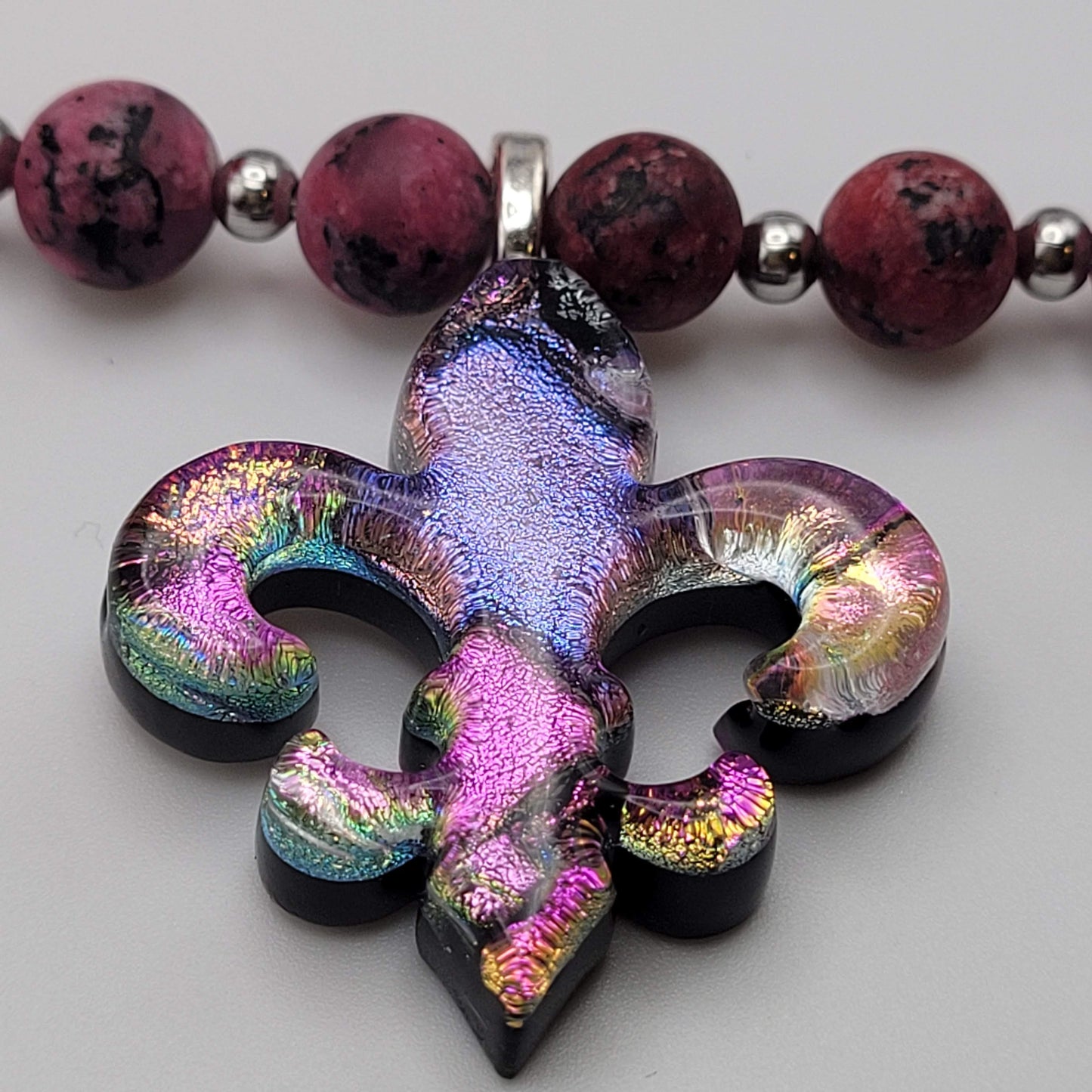 Fleur de Lis Bar Drop Necklace