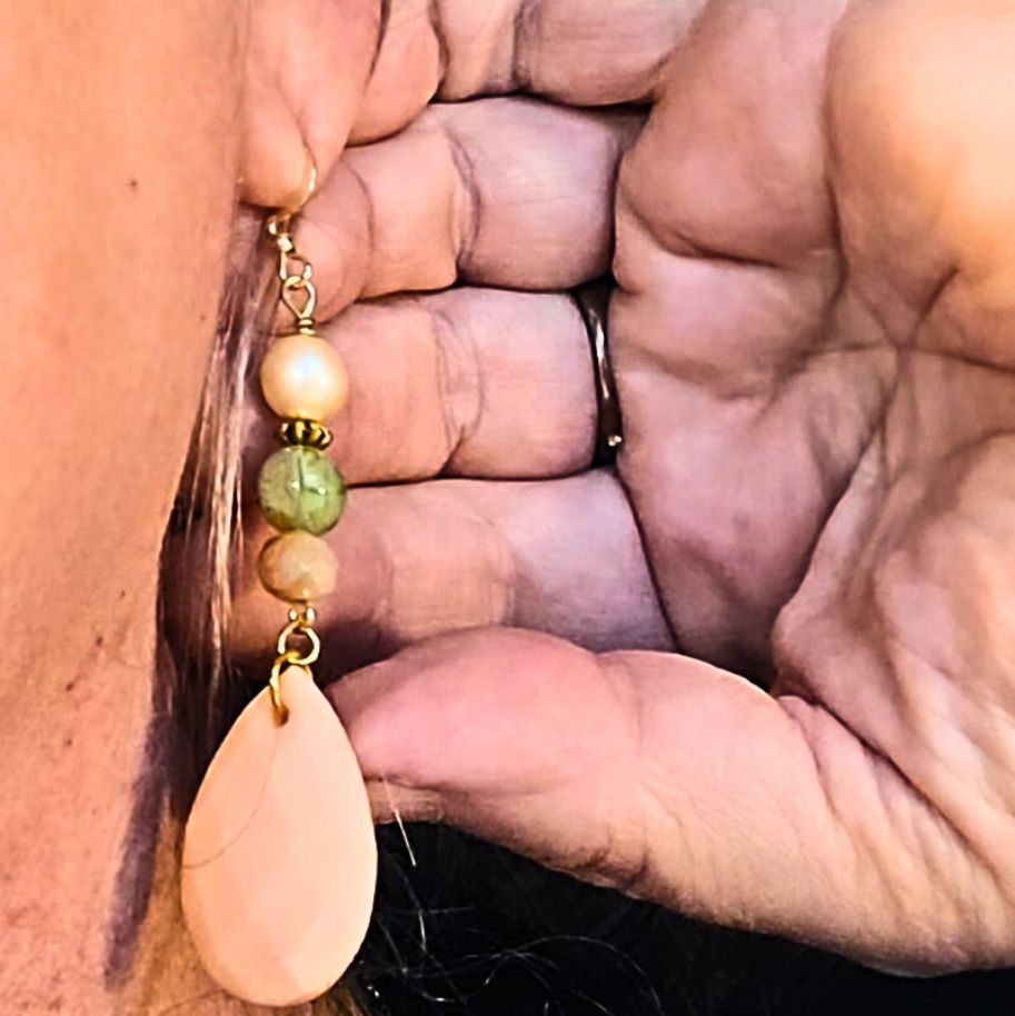 Vintage Peach Drop Earrings