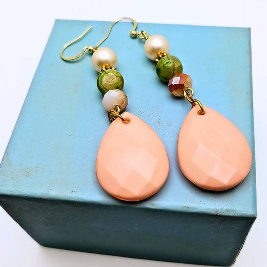 Vintage Peach Drop Earrings